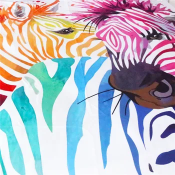 Skaitmeninio meno spalvinga zebra vaikų antklode/doona padengti rinkinys, karalius ir karalienė dvigubai visiškai twin vieno dydžio, patalynės komplektas