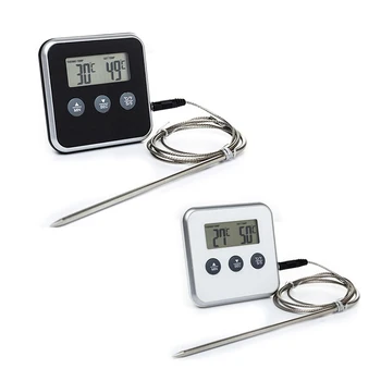 Skaitmeninis GRILIS Termometras, Mėsos Termometras, Orkaitės Termometras su Laikmatis ir Nerūdijančio Plieno Zondas, Virtuvės Valgių Thermometer1