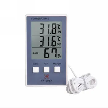 Skaitmeninis Termometras su Drėgmėmačiu Patalpų Lauko Temperatūros Drėgmės Matuoklis Ekrane Stotį Stebėti Indikatorius LCD Ekranas