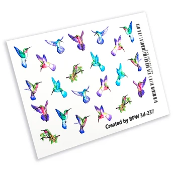 Slankiklis dizaino 3D Stiklo Hummingbird, BPW. stilius, vandens nagų aplinkosaugos ¾enklelis, 3d237