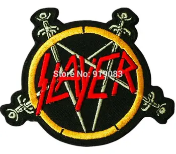 Slayer Logotipas Thrash Metalo Mirties pleistras Sunkiosios Muzikos Roko grupė Punk Rockabilly audiniai siūti geležies ženklelis lopai drabužiai