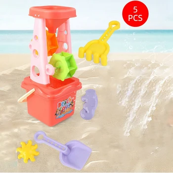 Smėlio Žaislai, skirti Kūdikiams, Vaikams, Lauko Žaislai Paplūdimys Smėlio Žaislų Rinkinys - Dvigubai Smėlio Rato, Kastuvas, Grėblys, ir Jūros Critter Pelėsis