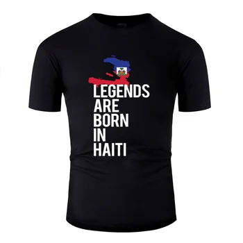 Spausdinti Klasikinis legendos gimsta haityje t-shirt Naujovė Drabužiai, vyriški marškinėlius, O Kaklo medvilnės Euro Dydis S-5xl HipHop Viršūnės
