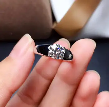 Spirgučių moissanite perlas žiedas, skirtas moterims, vyrams, dovanų fine jewelry mirksi perlas sužadėtuvių žiedas vestuvinis žiedas gimtadienio dovana sidabrinė