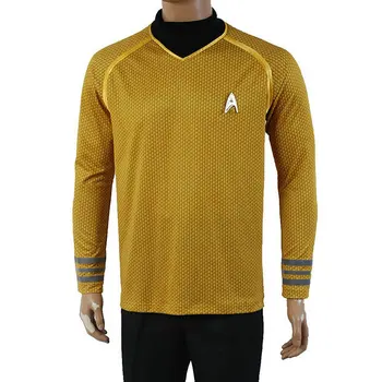 Starreks Cosplay Kostiumai ST Captain Kirk Aukso Suaugusių Vyrų, Cosplay Kostiumai Helovinas