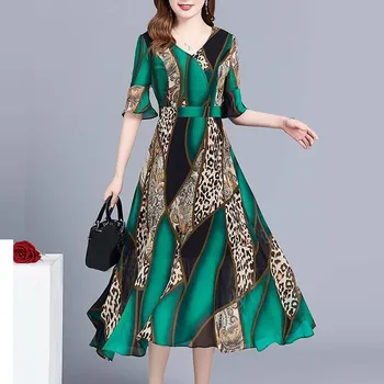Suknelė moteriški Drabužiai Appliques moteris suknelė Moterims Suknelė Poliesterio pluošto Leopard Print suknelė moterims vasaros Moterų suknelė