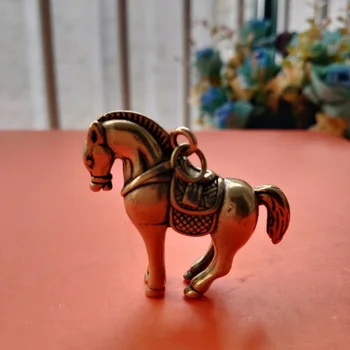 Surinkimo Kinijos Gryno Žalvario Gyvūnų Gražių Arklių Mažas Statula Pakabukas