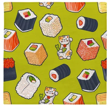 Suši/Lucky Katė 3D Spausdinimo Flanelė, Antklodė, Japonija Pasirašyti Maisto, Vilnos Antklodė Namų Tekstilės Mesti Antklodę Iškylą Kelionės Purus Antklodė