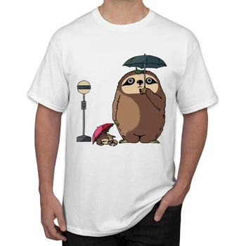 TEEHUB Karšto Pardavimo Hipster Pug Totoro Spausdinti Vyrų T-Shirt Mados Tinginys Totoro Dizainas, Stalviršiai, trumpomis Rankovėmis O-Neck Tee