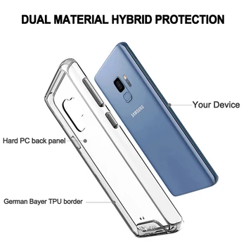 TOIKO Chiron Skaidrus Samsung Galaxy S9 Apimti Atvejus, atsparus smūgiams Hybrid PC TPU Bamperis Lašas Apsaugos Mobiliojo Telefono Apvalkalas