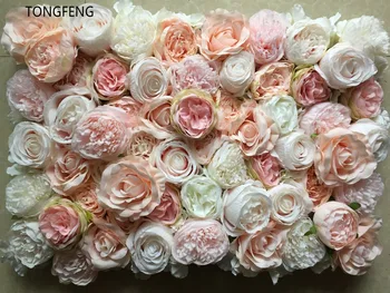 TONGFENG 8pcs/daug MIXCOLOR Vestuvių 3D gėlių sienos gėlių runner vestuvių Dirbtinio šilko rožė, bijūnas vestuvių fonas apdaila