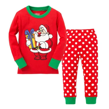TUONXYE Vaikas Pižama Kalėdų Senelio su Dovanų Pižamos Komplektas Vaikams Pijama Berniukų naktiniai drabužiai Medvilnės ilgomis Rankovėmis Sleepwear Kostiumas
