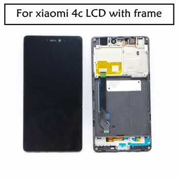 Testuotas Darbo LCD Ekranas Jutiklinis Ekranas skaitmeninis keitiklis komplektuojami su Rėmo Xiaomi Mi4c Mi 4c M4c Telefoną Pakeisti Dalys