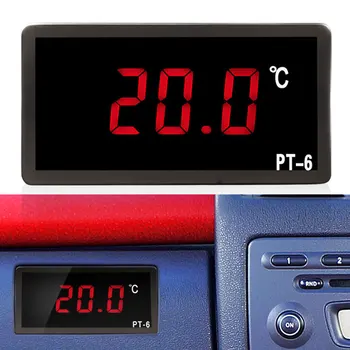 Transporto priemonės Skaitmeninis Termometras Automobilio LED Temperatūros Matuoklis Zondas -40~110 C 12V/24V/110V