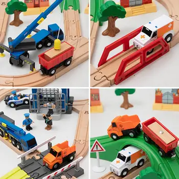 Traukinio Žaislų Rinkinys Medinių Bėgių Kelio Ir Traukinio Rinkinį Vaikams Draugišką Ir Statybos Žaislas Švietimo Žaislas