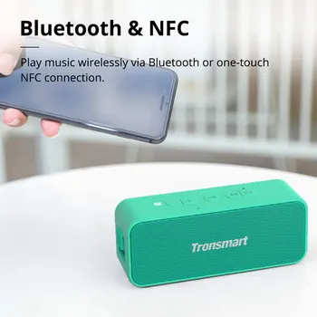 Tronsmart Elementas T2 Plius 20 W Nešiojamasis Garsiakalbis IPX7 Bluetooth 5.0 NFC Garsiakalbis 24H Stulpelį su Balso Asistentas, Micro SD