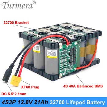 Turmera 32700 Lifepo4 Baterija 4S3P 12.8 V 21Ah 4S 40A 100A Subalansuotas BMS Elektros Valtis ir Nepertraukiamo Maitinimo šaltinis 12V