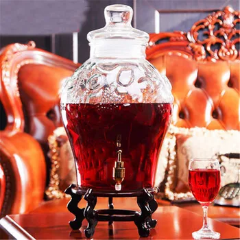 Tuščias storio stiklo fermento barelį vyno stiklainis su bakstelėkite ne švino stiklo vaisių tradicinės Kinų medicinos alkoholio butelių, 2.5 L