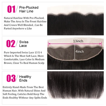 UNice Plaukų Icenu Remy Plaukų Serija Tiesiai Brazilijos Plaukų Nėrinių Priekinės 13