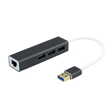 USB 3.0 Gigabit Ethernet Adapteris Su 3 Port Hub su RJ45 Lan Tinklo Prievadą Kortelės Windows XP, 7 8/Mac OS Adapteris Eteryje USB QJY99