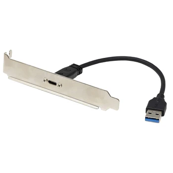 USB 3.0 USB C Priekinio Skydelio Antraštė Kabelis, USB-A 3.0 Male į USB C Tipo Moterų Panel Mount ilgiklis Duomenų Sinchronizacija ir Charg