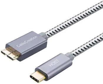USB C Mikro-B 3.0 1M Kabelis (Gen2/ 10Gbps),USB 3.1 Išorinį Kietąjį Diską Kabelis,skirtas MacBook (Pro),Galaxy S5 3 Pastaba įkrovimo Kabelis