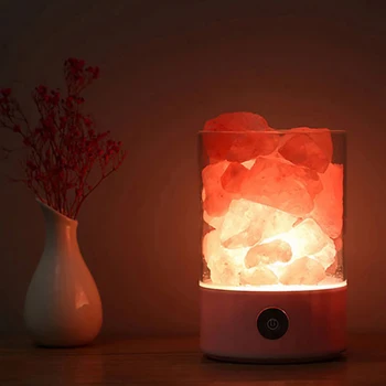 USB Crystal Šviesos natūralios himalajų druskos lempos, led Lempos, Oro Valytuvas Nuotaikos Kūrėjas Patalpose šilta šviesa stalo lempa miegamasis lavos lempa