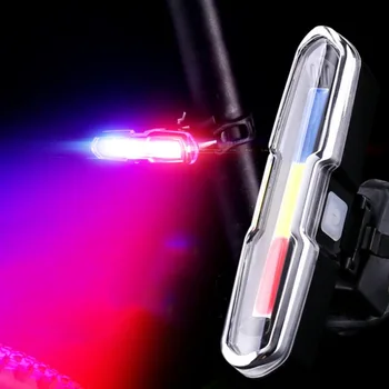 USB LED Įkrovimas Perspėjimas Goofy Slėnis Žibintai Kalnų Dviračių Žibintai Saugos Naktį Raudonos Ir Mėlynos Šviesos Dviračių Priedų