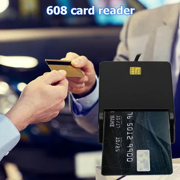 USB Smart Card Bankininkystės Kortelės IC ID SIM TF 608 Nešiojamasis Skaitytuvas Kortelių Skaitytuvas Banko Kortelės Skaitymo Dekoracija 
