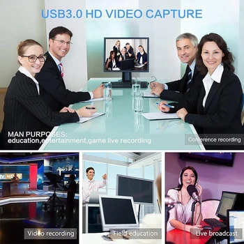 USB Video Capture Card Kabelis 2.0 Aliuminio Lydinio, HDMI, HD 1080P Vaizdo Įrašymo Universalus Surinkimo Kompiuteris Multi-funkcija Garso