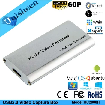 USB2.0 60FPS Android HDMI, USB VIDEO CAPTURE Dongle Žaidimas Streaming Live Stream Transliacijos 1080P OBS/vMix/Wirecast/Xsplit