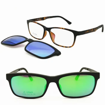 Ultra light 006 ULTEM kvadrato formos, optiniai akiniai, rėmeliai su magnetinio įrašo apie poliarizuoti akiniai nuo saulės lęšius, patogi 2 in 1 akiniai