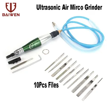 Ultragarso Pneumatinės Mirco Šlifuoklis Pieštuku Micromotor Sistema Stūmokliniai Oro Virpesių Failą, Poliravimo Įrankiai su 10vnt Failų