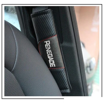 Už Jeep Renegade 2vnt Mados Anglies Pluošto, Odos Automobilio Sėdynės Diržo apsaugos Automobilių Sėdynių saugos Diržų Pečių Trinkelėmis Automobilių Reikmenys