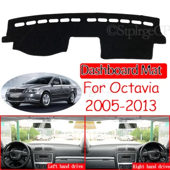 Už Skoda Octavia 2 A5 MK2 1Z 2005~2013 neslystantis prietaisų Skydelio Kilimėlis Padengti Trinkelėmis skėtį nuo saulės Dashmat Kilimų Automobilių Reikmenys 2007 m. 2011 m. 2012