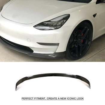 Už Tesla Model 3 Bazės Sedanas Ilgo Nuotolio Sedanas 4 Durų 2016 - 2018 Anglies Pluošto Priekinio Buferio Lip Skaldymo Spoileris Guard