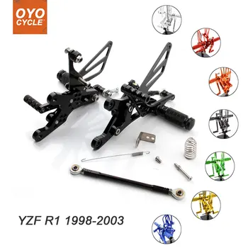 Už Yamaha YZF-R1 1998-2003 Motociklo Priedai CNC Reguliuojama Galinė Koja Vinys YZF R1 pakojų Footpegs Pakojos