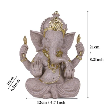 VILEAD Pobūdžio Smiltainio Indijos Dramblių Dievas Statulėlės Indijos Ganeša Figūrėlės Indų Fengshui Dramblys-Vadovauja Dievas Buda