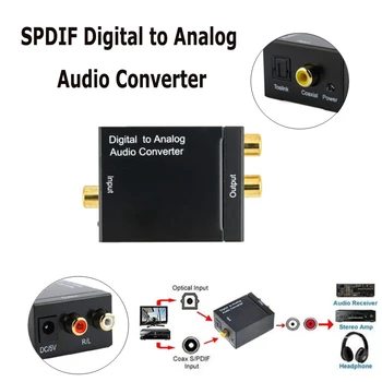 VPK Stiprintuvo Dekoderis SPDIF Skaitmeninio į Analoginį Garso Keitiklis Toslink Bendraašius Signalas RCA R/L Audio Dekoderis SPDIF ATV