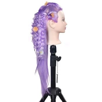 Vadovas lėlės kirpyklos 65cm sintetinių plaukų manekeno galvos šukuosena Moters Manekenas Šukuosenų Modeliavimo Mokymo Vadovas