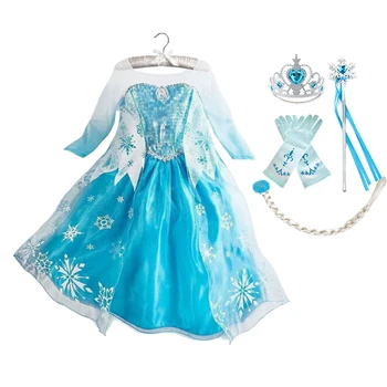 Vaikai Princesė Kostiumas Šalis Išgalvotas Elsa Suknelė Cosplay Kalėdų Snow Flake 