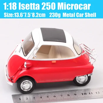 Vaikai Welly 1:18 klasika mielas Isetta 250 mini burbulas automobilį policijos kiaušinių diecast auto masto modelis microcar žaislą dovanų miniatiūriniai berniukai