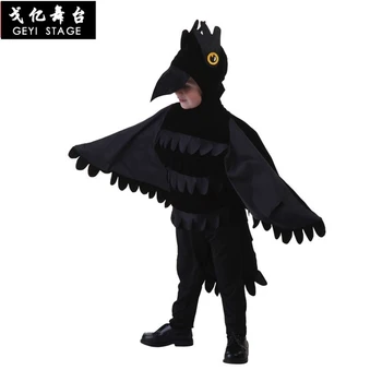 Vaikai juoda prabanga varnas originali kostiumas helovinas vaikams veiklos cosplay karnavalas šalies apsirengti darbo drabužiai