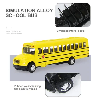 Vaikas Diecast Geltona Mini Mokyklinio Autobuso Modelis Lydinio Modeliavimas Automobilio Traukti Atgal, Metalo Transporto priemonių, Automobilių Modelį Švietimo Žaislai Berniukas