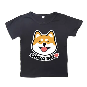Vaikų T-shirt Spausdinti Mielas Shiba Inu Šuo vientisos Spalvos marškinėliai Kūdikių, Mergaičių, Berniukų Drabužius Mados Marškinėlius Vasaros Dovanos marškinėlius