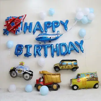 Vaikų gimtadienis animacinių filmų automobilį temą šalies apdailos Derinys tiktų balionai helio latekso baby shower gimtadienio vaikas žaislai