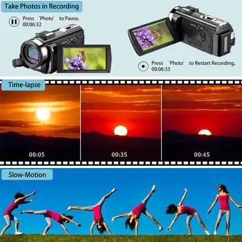 Vaizdo kamera Kamera su Mikrofonu FHD 1080P 30 FPS 24MP Vlogging 