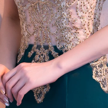 Vakarinę Suknelę Valtis Kaklo China Siuvinėjimo Chalatas De Soiree Moterys Šalis Suknelės Nuo Peties Elegantiškas Oficialią Chalatai 2019 F115