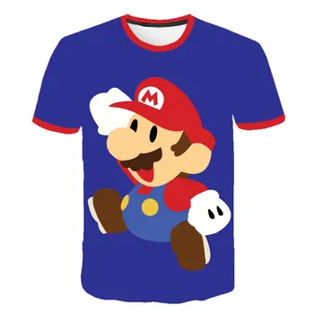 Vasarą Vaikas Harajuku stiliaus Klasikiniai Žaidimai, Super Mario marškinėliai Berniukui, Mergina Mario Bros 3D Print T-shirts Vaikų Mados marškinėliai Topai