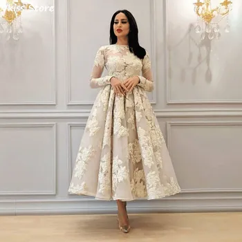 Vestido De Festa ilgomis Rankovėmis Kulkšnies Ilgio vakarinę Suknelę 2021 Elegantiškas arabų Reljefiniai Prom Dresses Individualų вечерние платья
